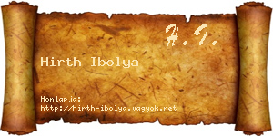 Hirth Ibolya névjegykártya